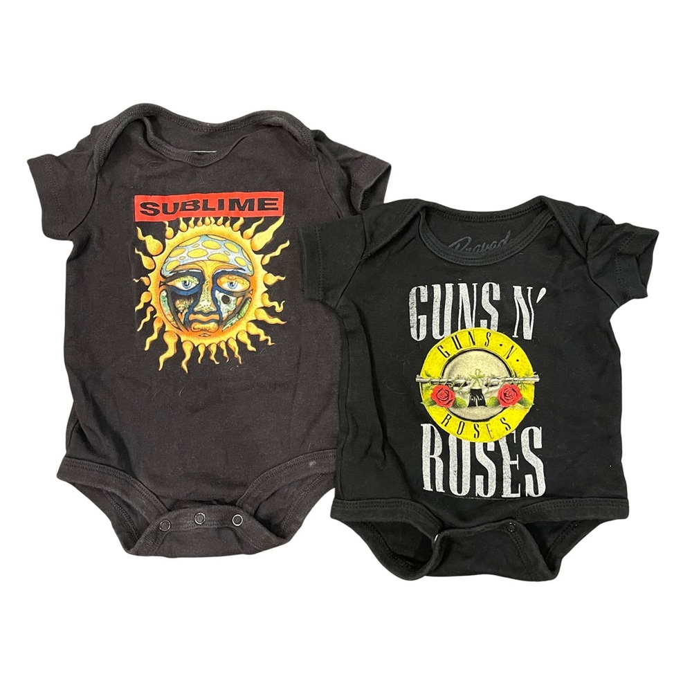 Live Nation and Bravado Black Sublime and Guns N' Roses Baby Bodysuits BUNDLE
